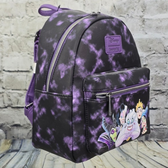 Loungefly Disney Villains Mini Backpack Purple‎ Tie Dye Hot Topic Exclusive NWT main image 5
